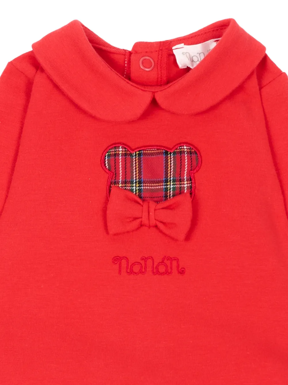 NANAN Pyjama met Peter Pan-kraag en teddybeer-patroon Rood