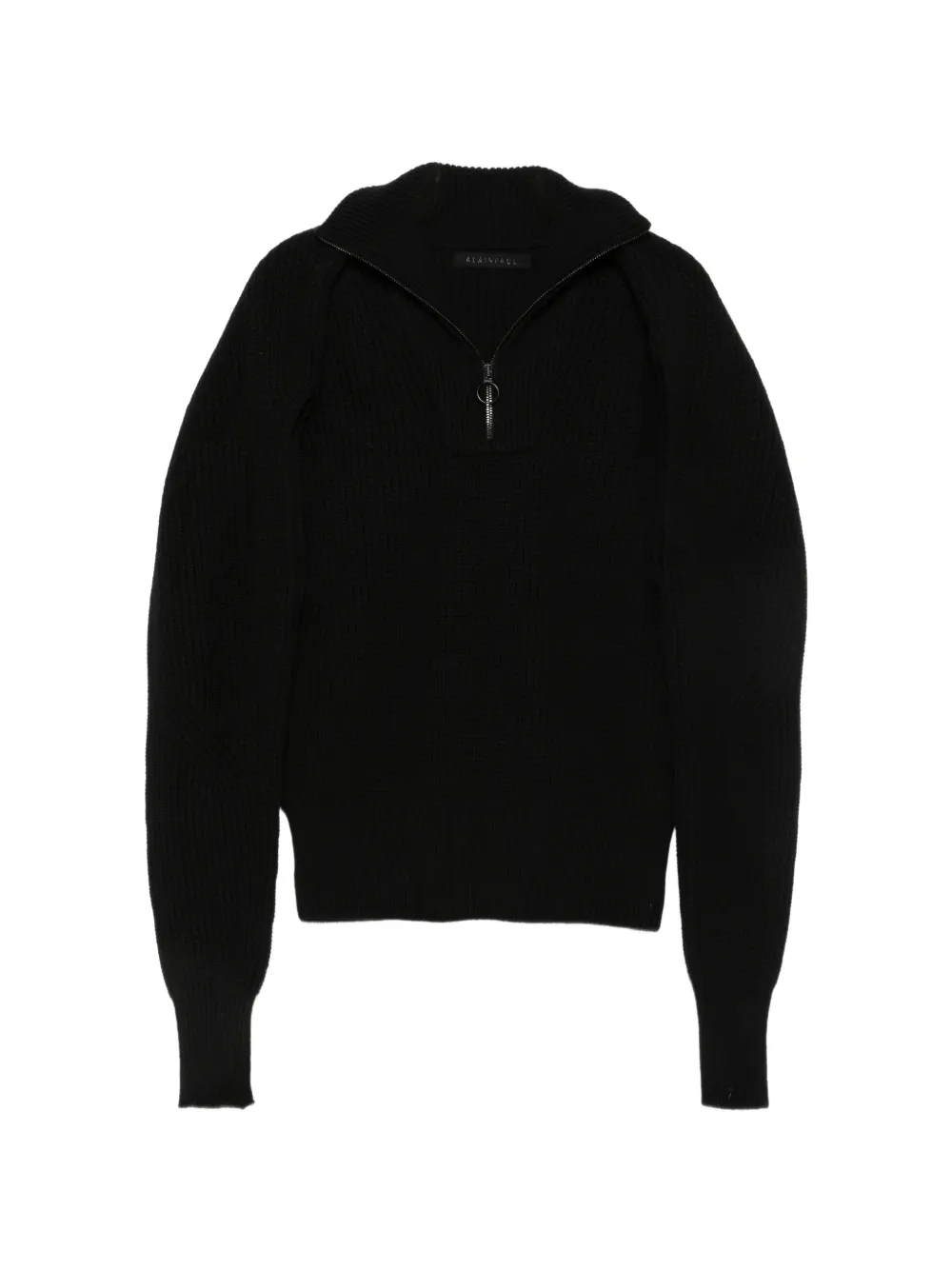 ALAINPAUL quarter-zip ribbed-knit sweater - Nero