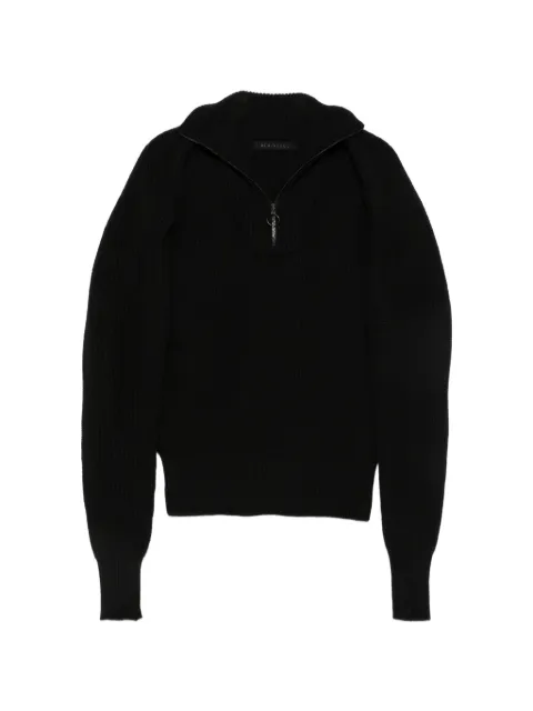 ALAINPAUL quarter-zip ribbed-knit sweater