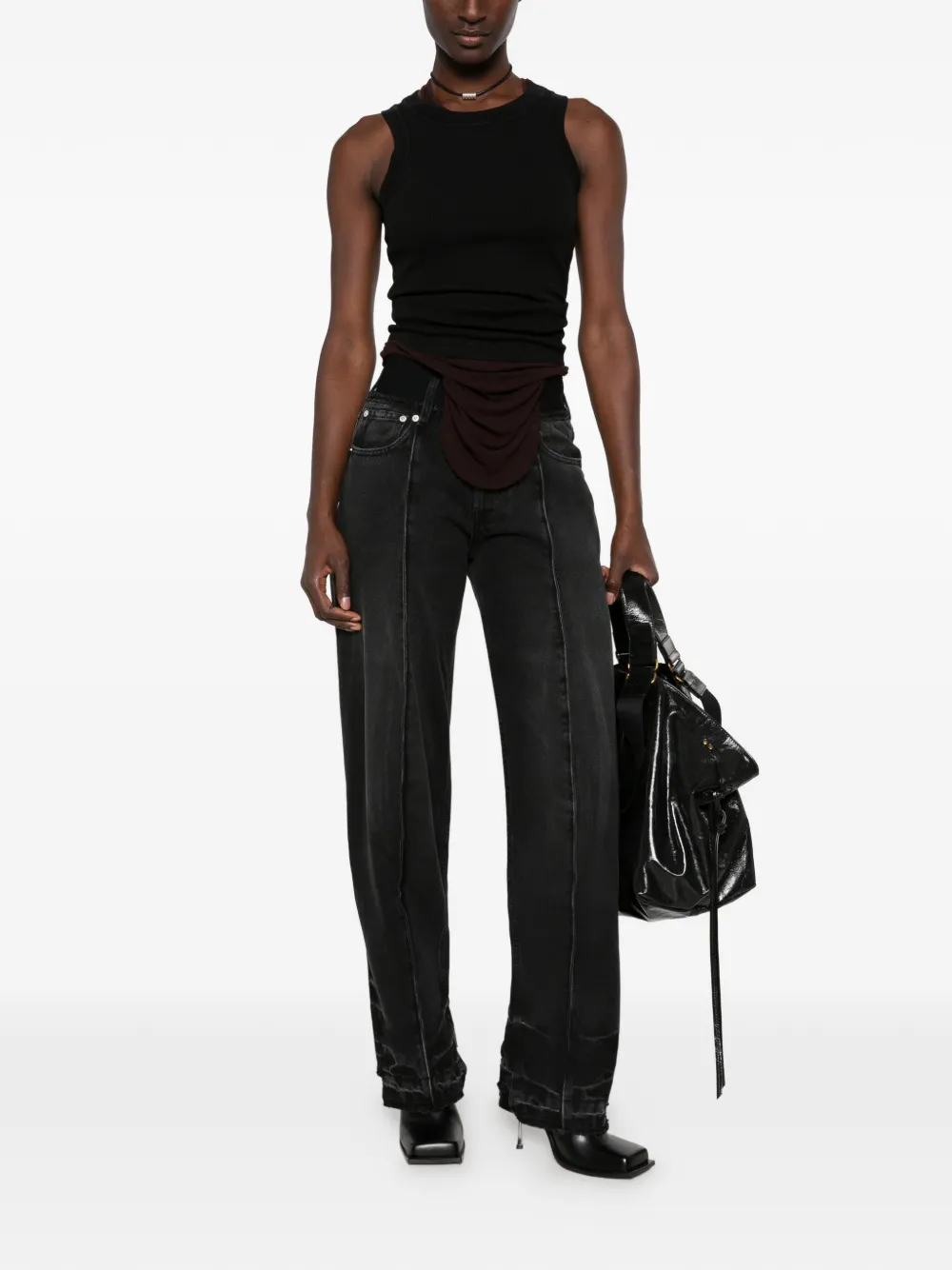 Alainpaul Elasticated-waist Jeans In Black