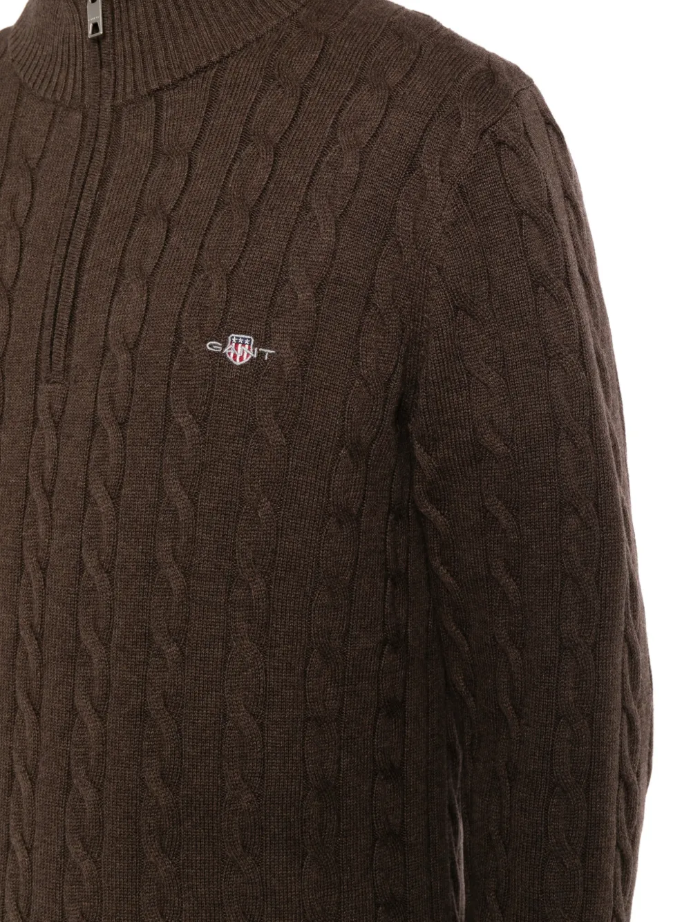 Gant Trui met geborduurd logo Bruin