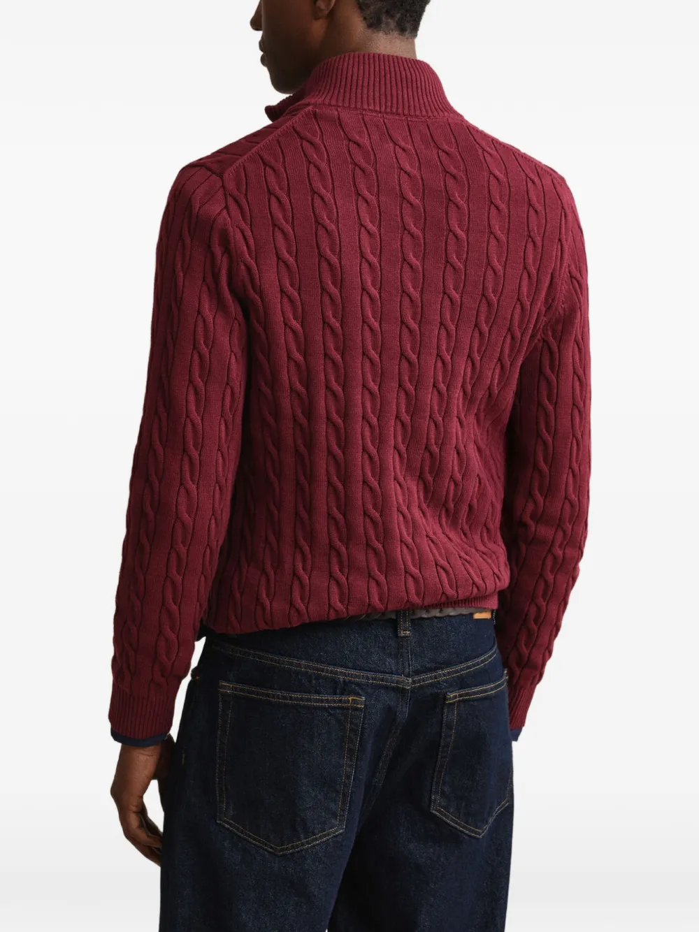 Gant Kabelgebreide trui Rood