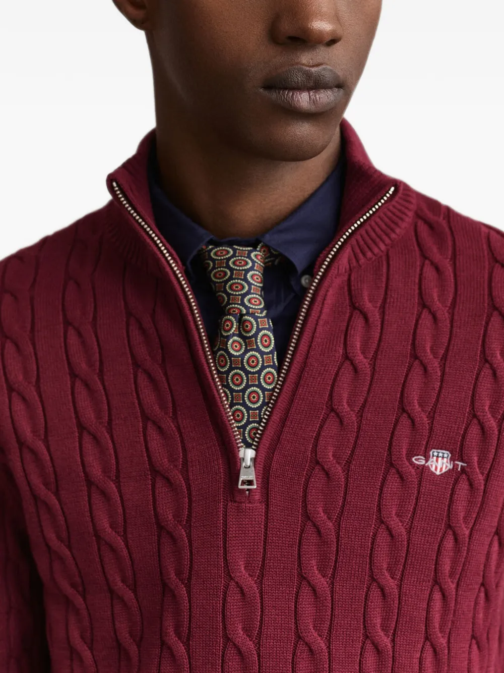 Gant Kabelgebreide trui Rood