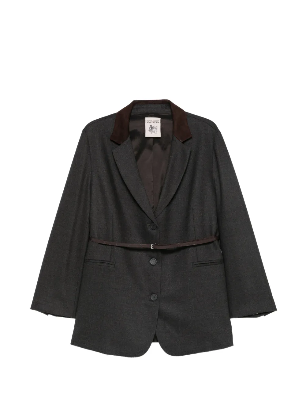 Semicouture Blazer con cintura - Grigio