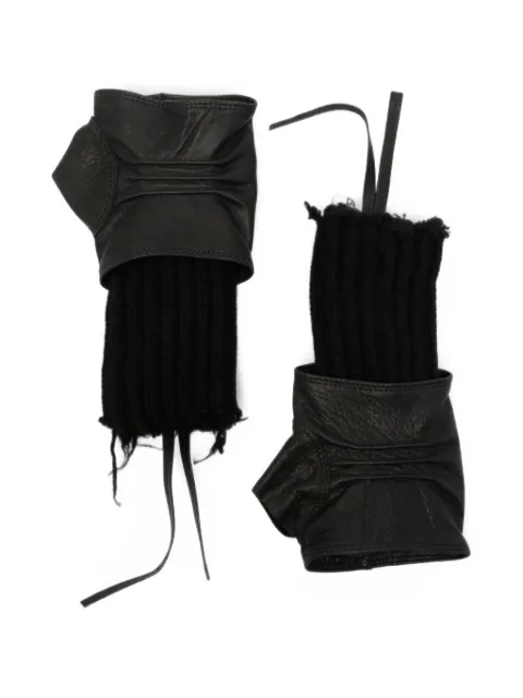 Isabel Benenato ribbed fingerless gloves