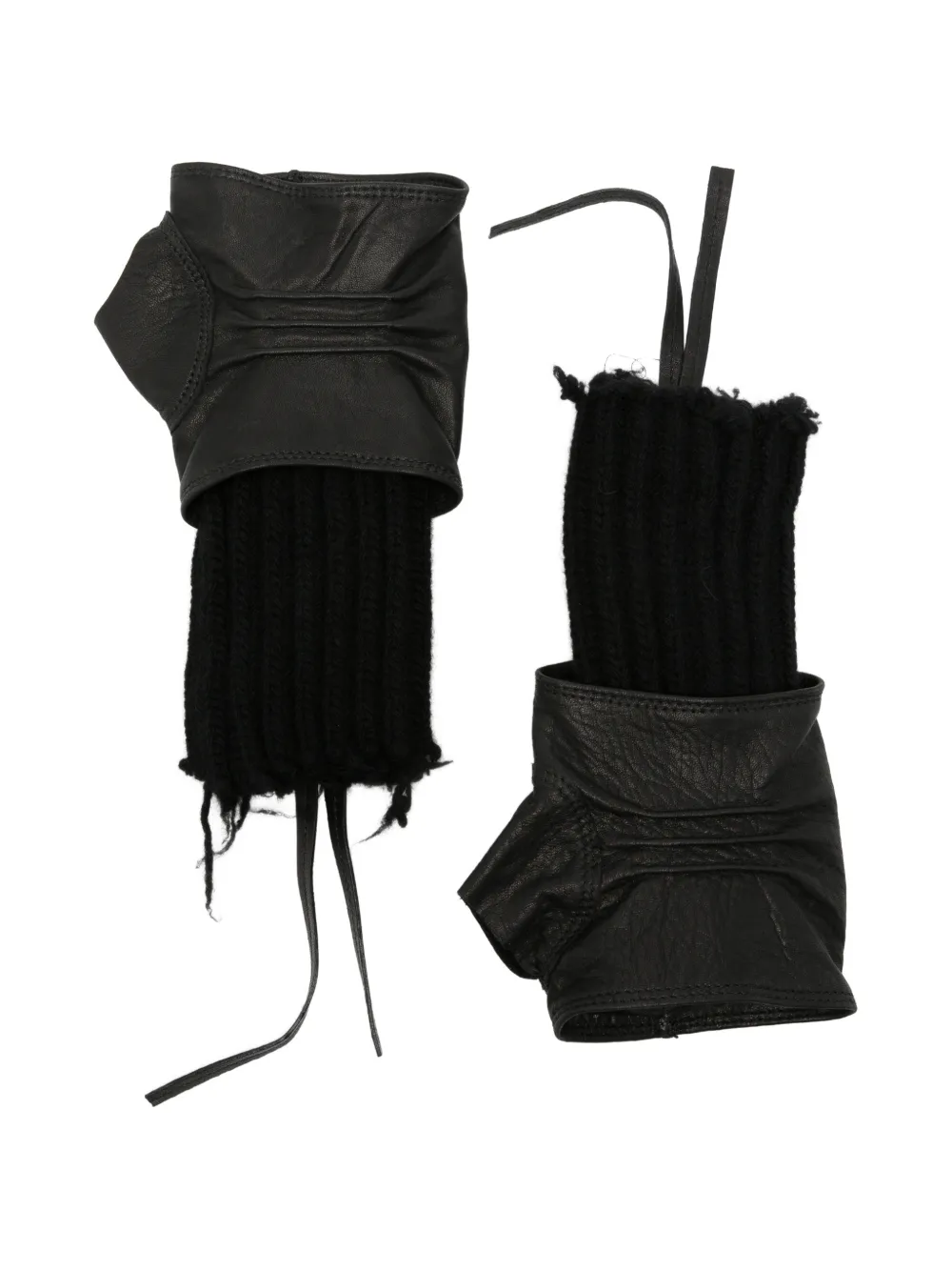 Isabel Benenato ribbed fingerless gloves