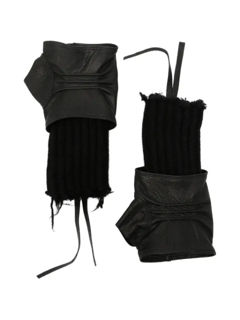 Isabel Benenato ribbed fingerless gloves