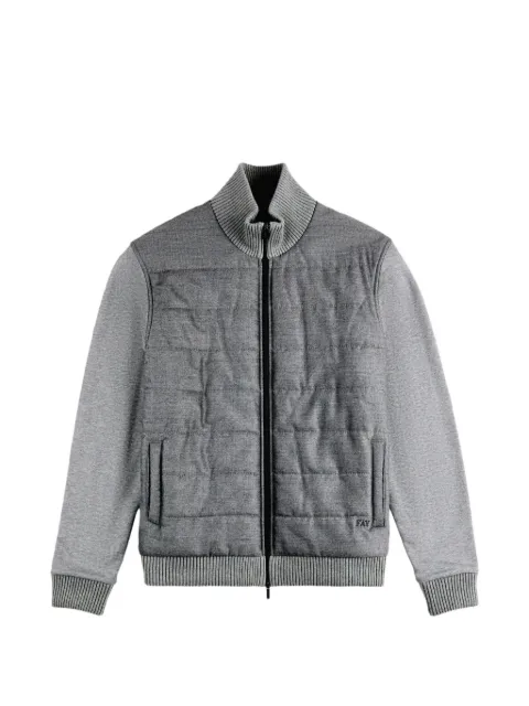 Fay quilted ribbed-trim jacket