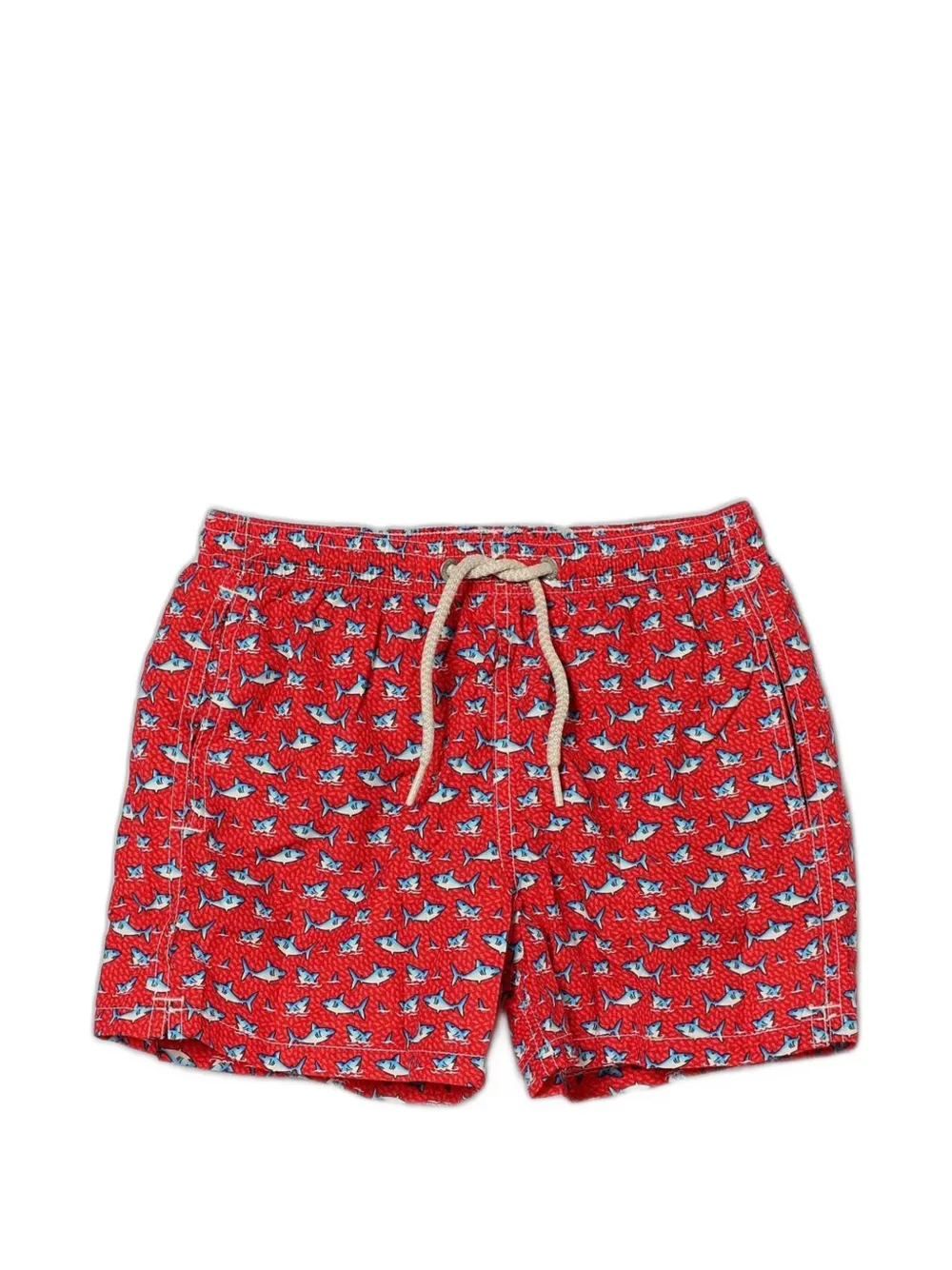 MC2 Saint Barth Kids short de bain rayé à lien de resserrage Jean - Rouge MC2 Saint Barth Kids short de bain rayé à lien de resserrage Jean - Rouge