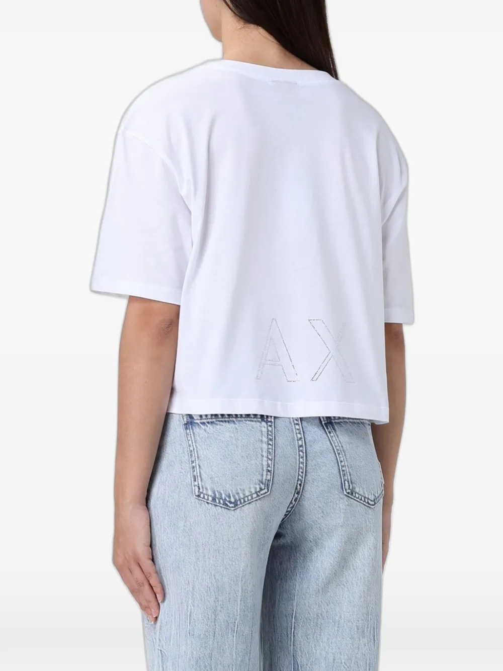 Armani Exchange T-shirt met stras Wit