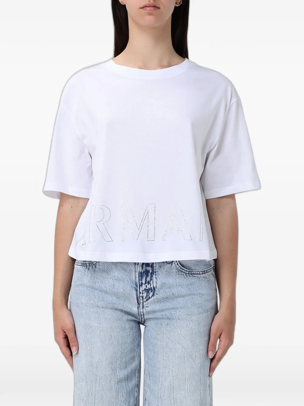 Armani Exchange rhinestone-embellished T-shirt