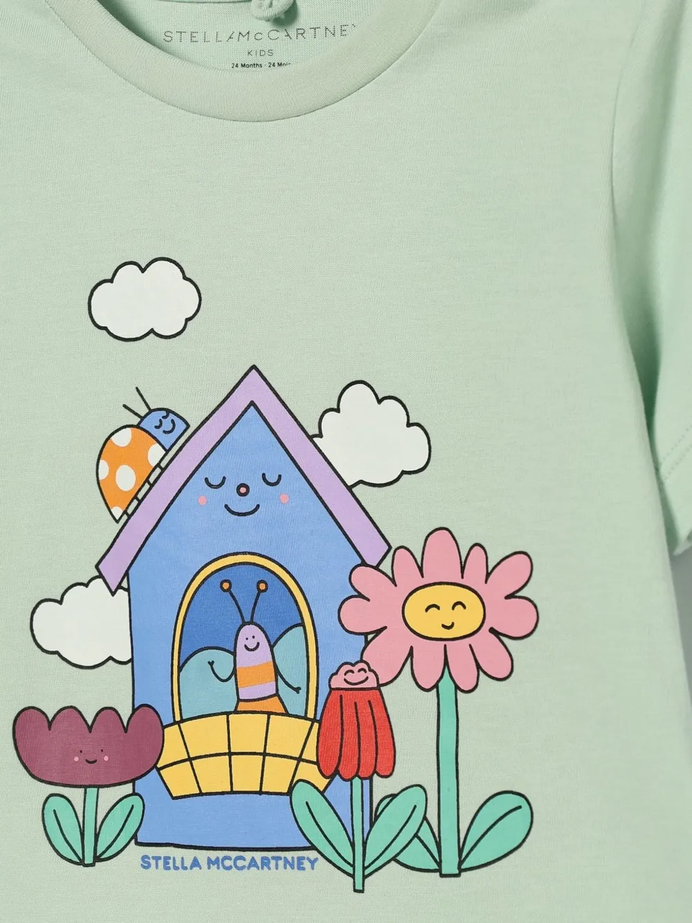 Stella McCartney Kids T-shirt met grafische print Groen