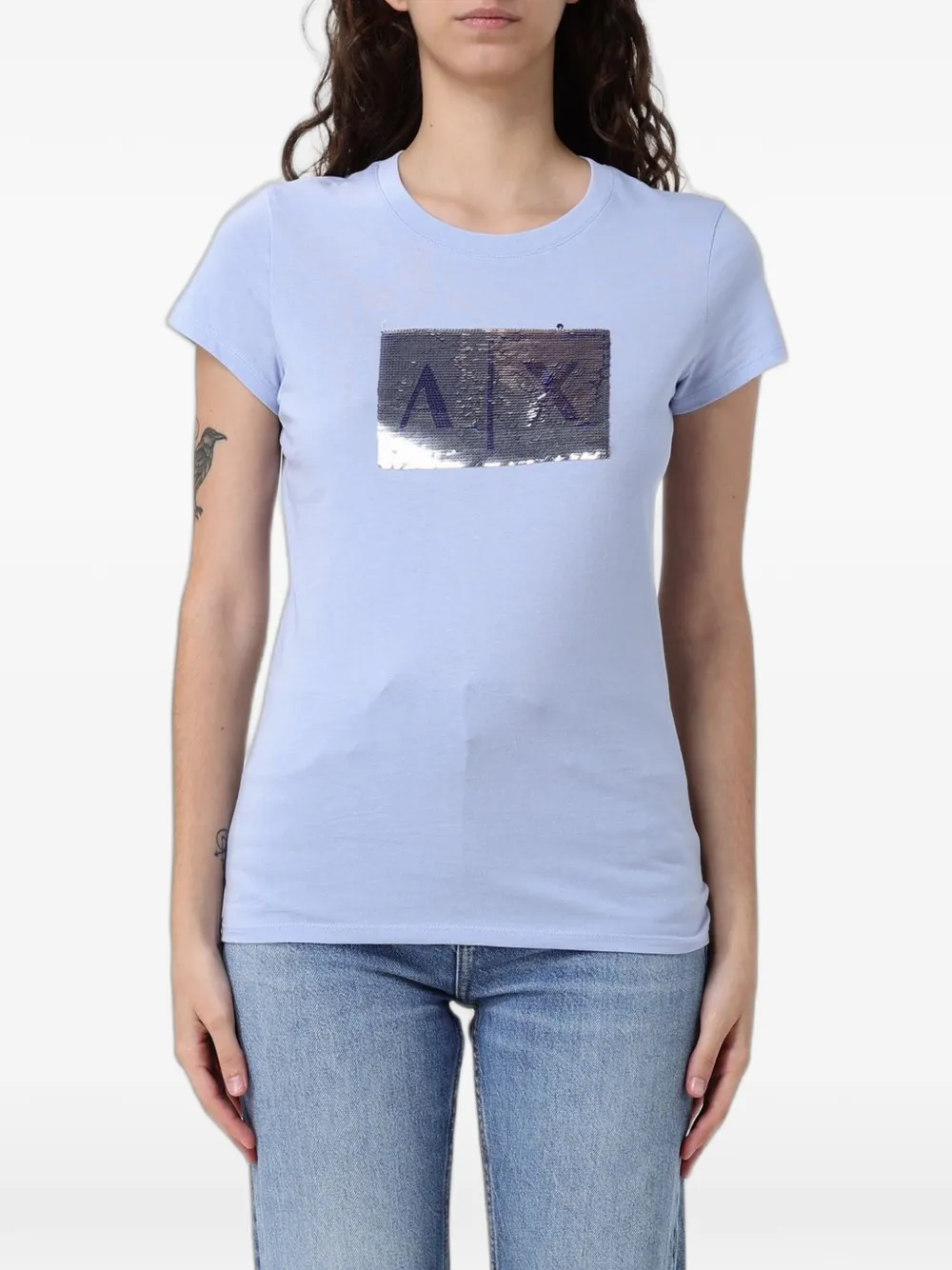 Armani Exchange sequin-embellished T-shirt