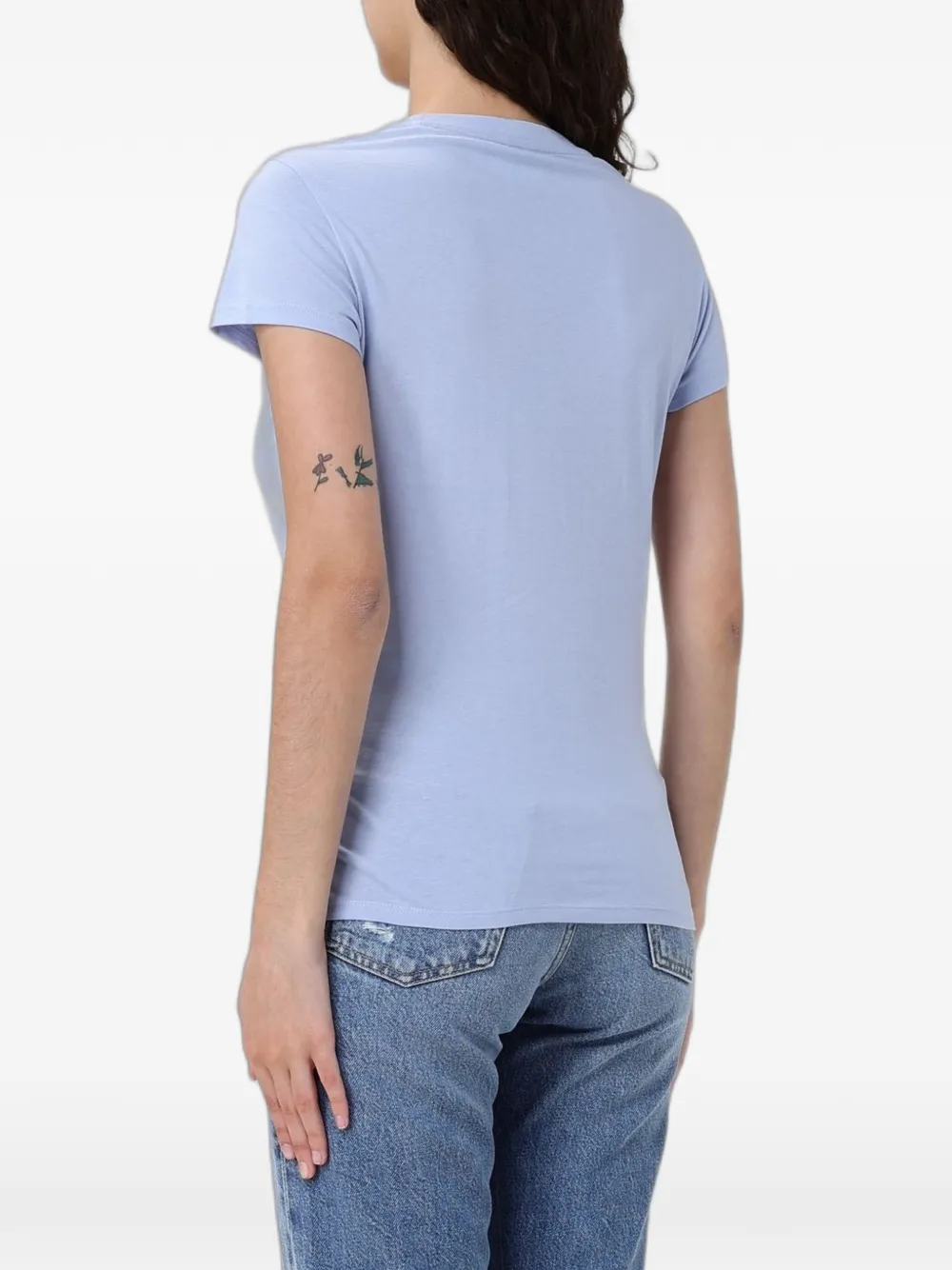 Armani Exchange T-shirt met pailletten Blauw