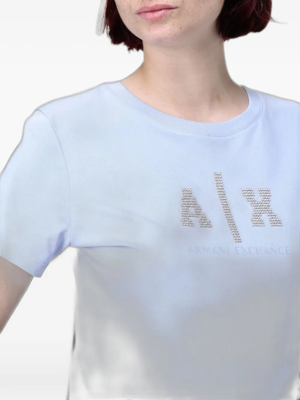 Armani Exchange T-shirt met stras Blauw