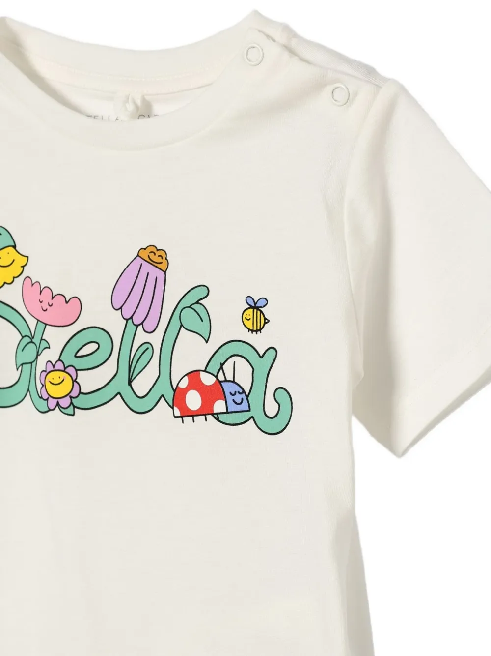 Stella McCartney Kids T-shirt met logoprint Beige