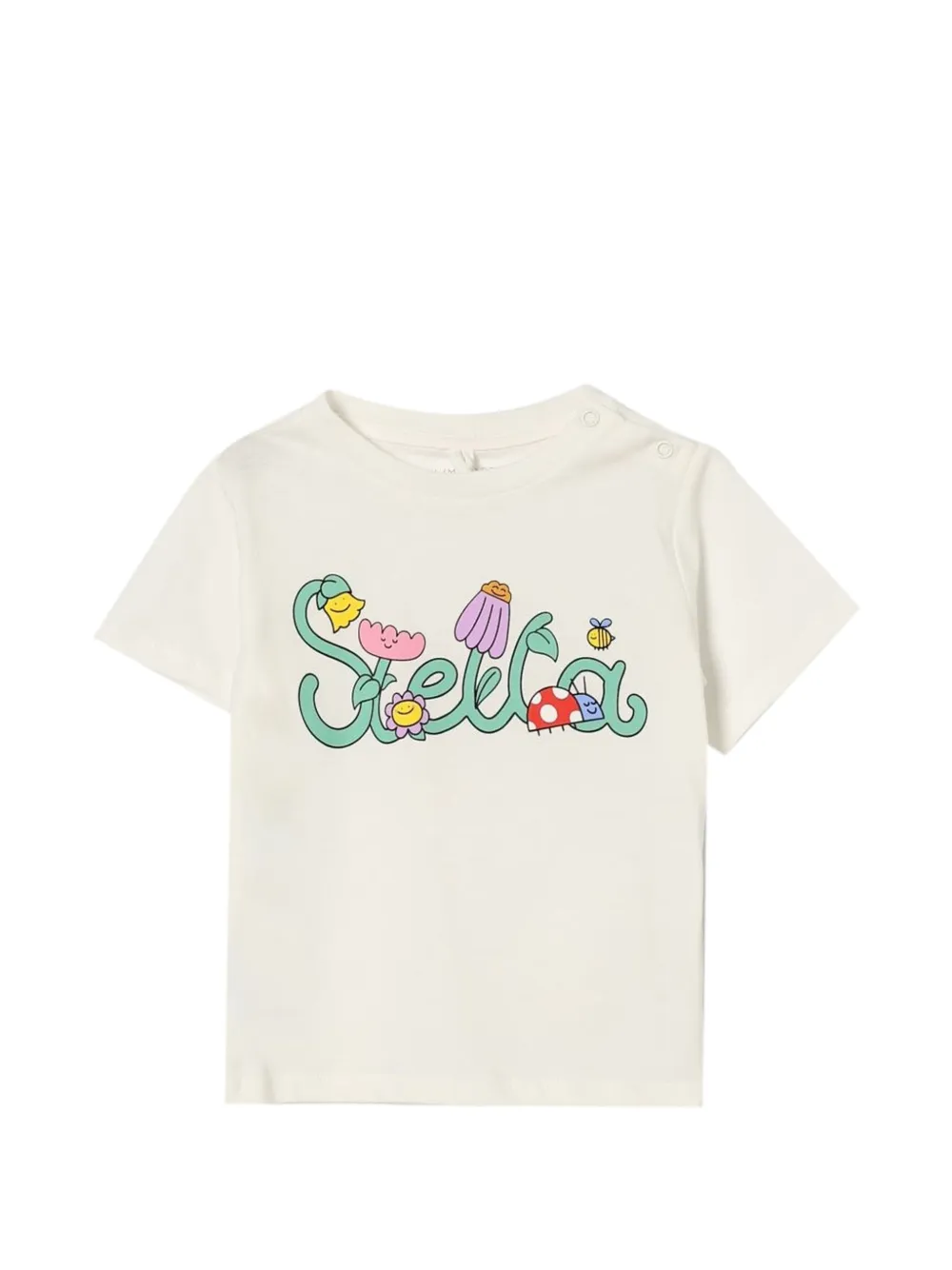 Stella McCartney Kids logo-print T-shirt - Toni neutri