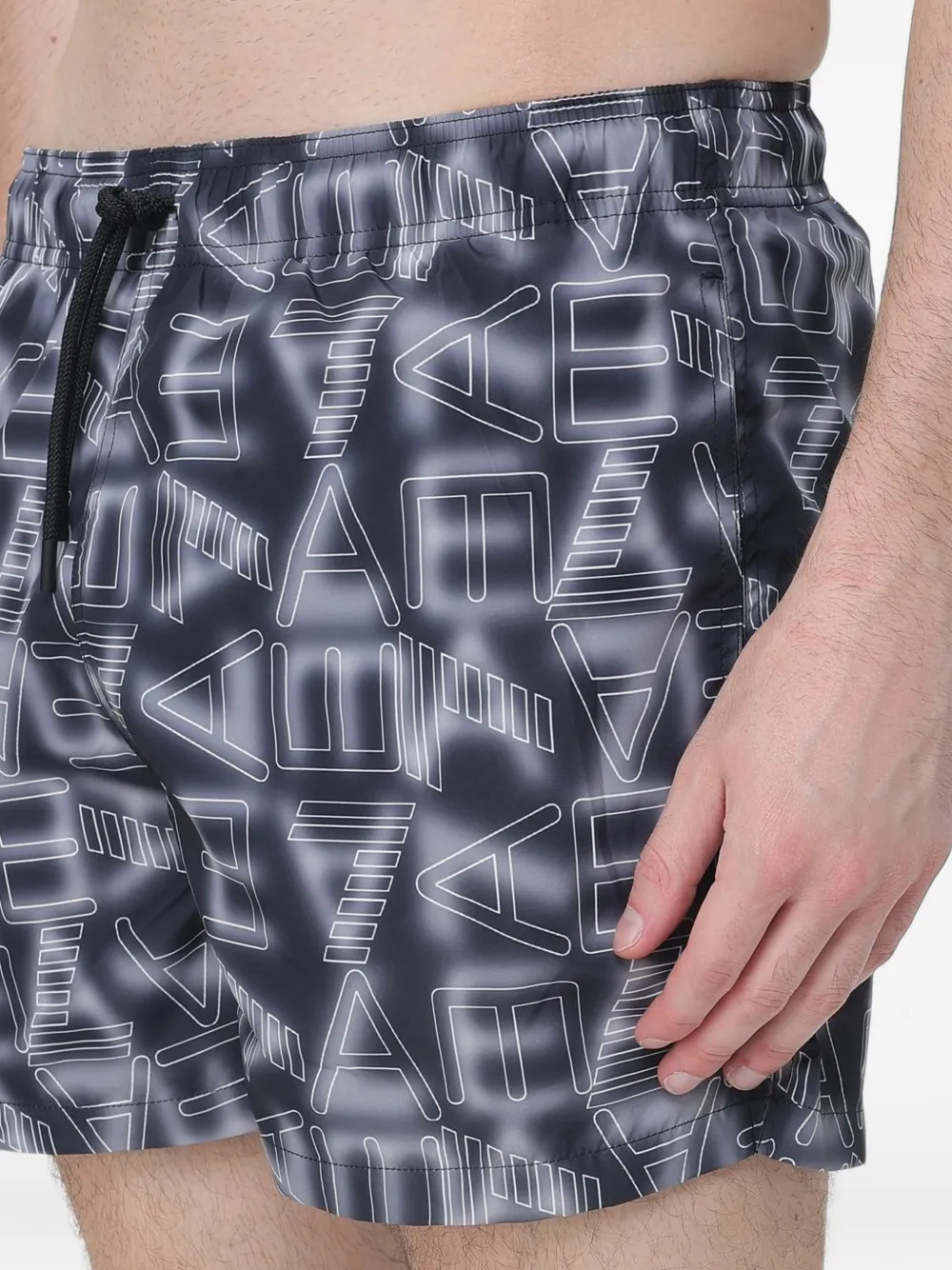 Ea7 Emporio Armani Zwembroek met logoprint Zwart