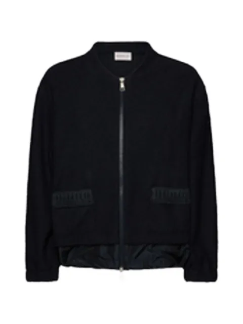Moncler zip-up bouclé-texture jacket
