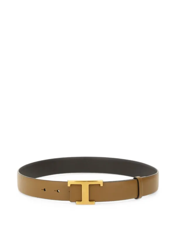 Tod's T Timeless Reversible Belt in Brown