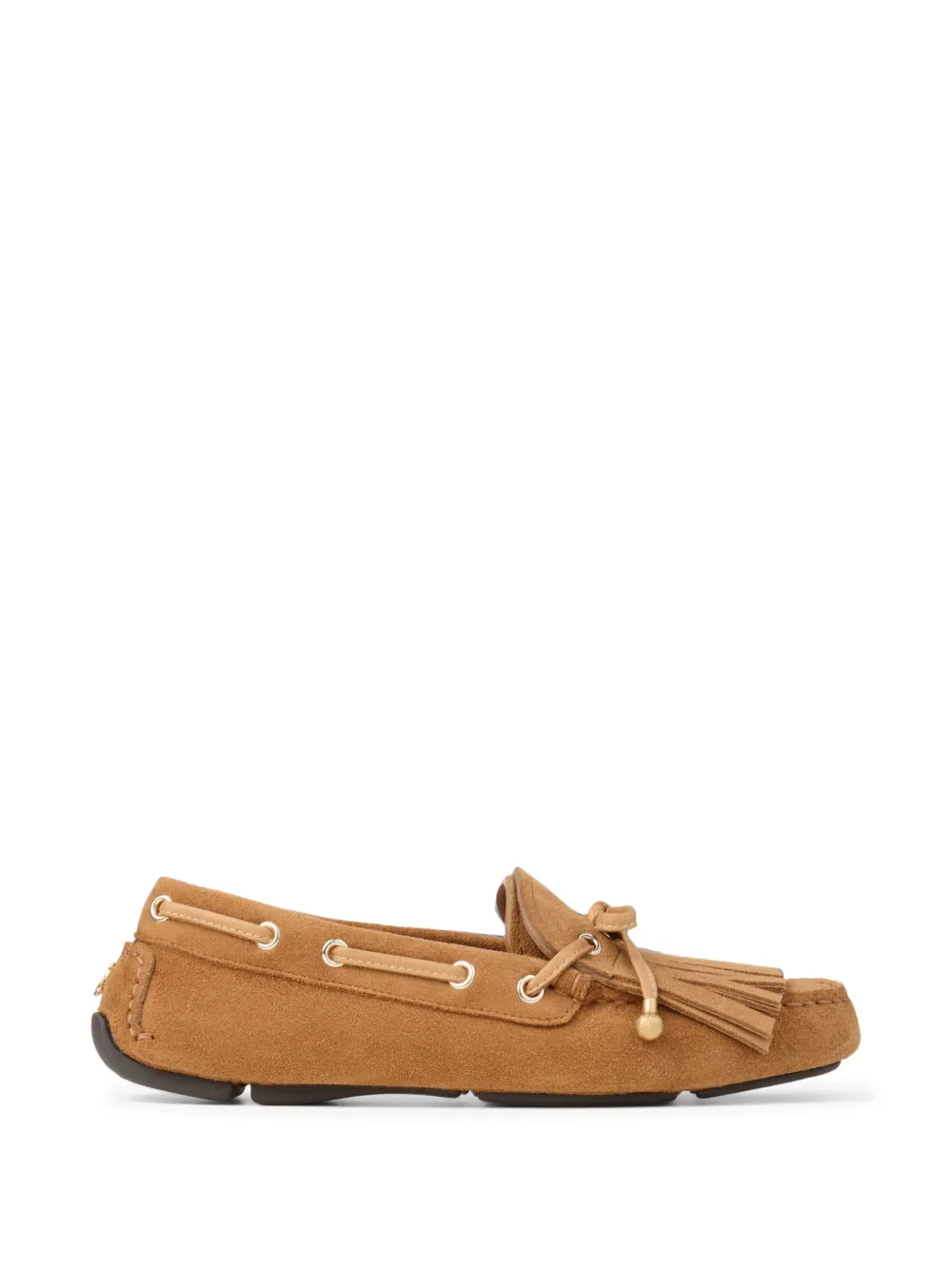 Jimmy Choo Manon fringed suede loafers - Marrone
