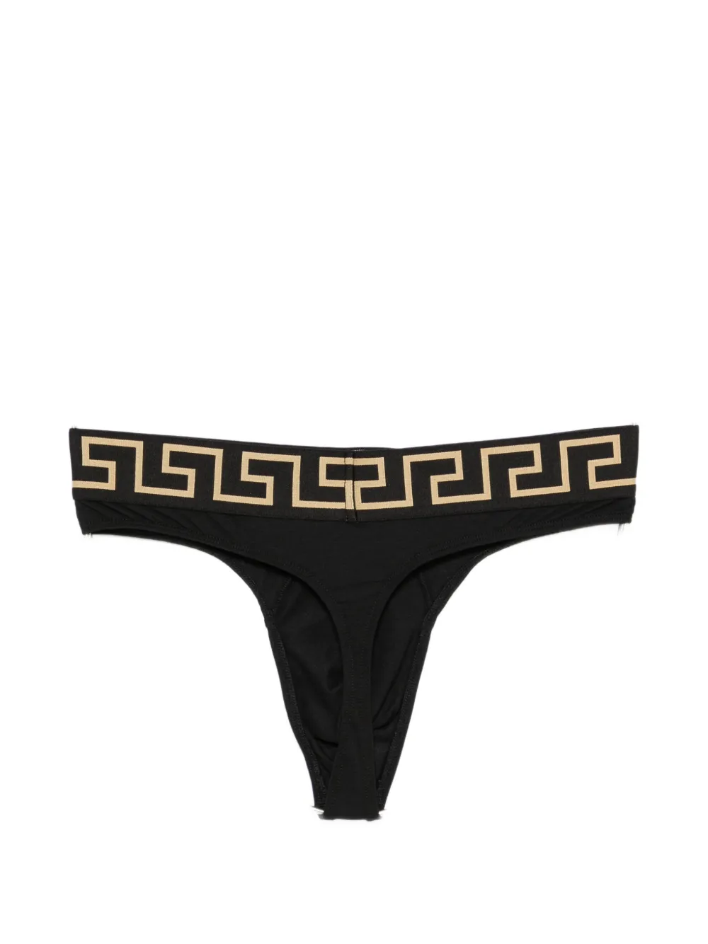 Versace Slip met Grieks patroon Zwart