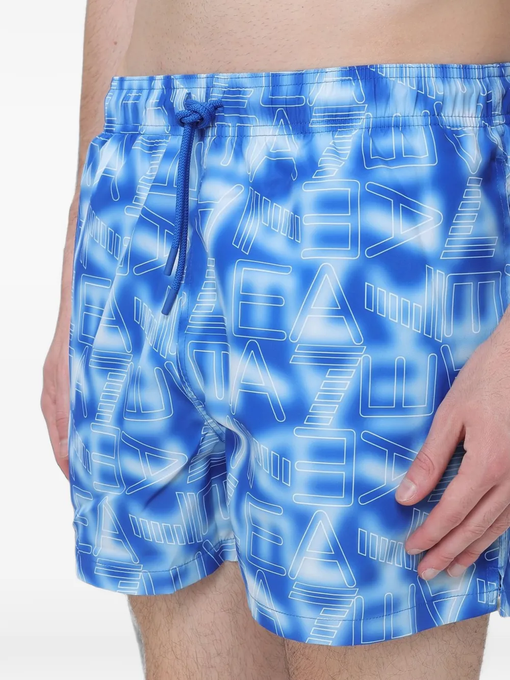 Ea7 Emporio Armani Zwembroek met logoprint Blauw
