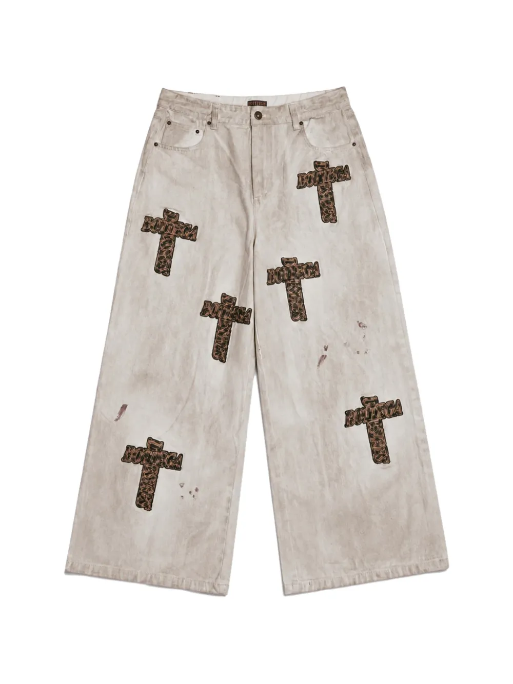 Bottega Desires Holy Grail leopard-patch jeans