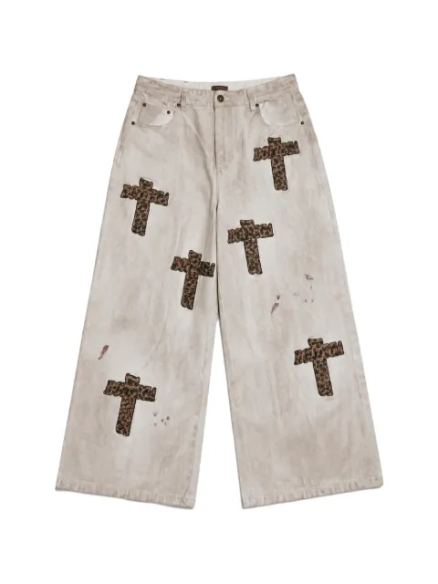 Bottega Desires Holy Grail leopard-patch jeans