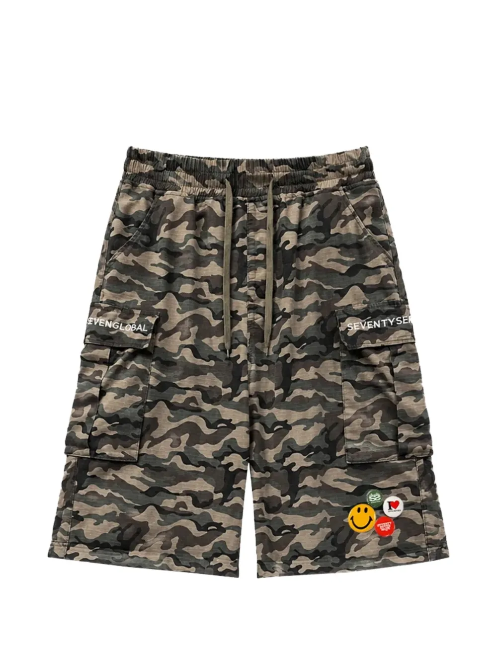 77 Studios convertible camo-print cargo track pants