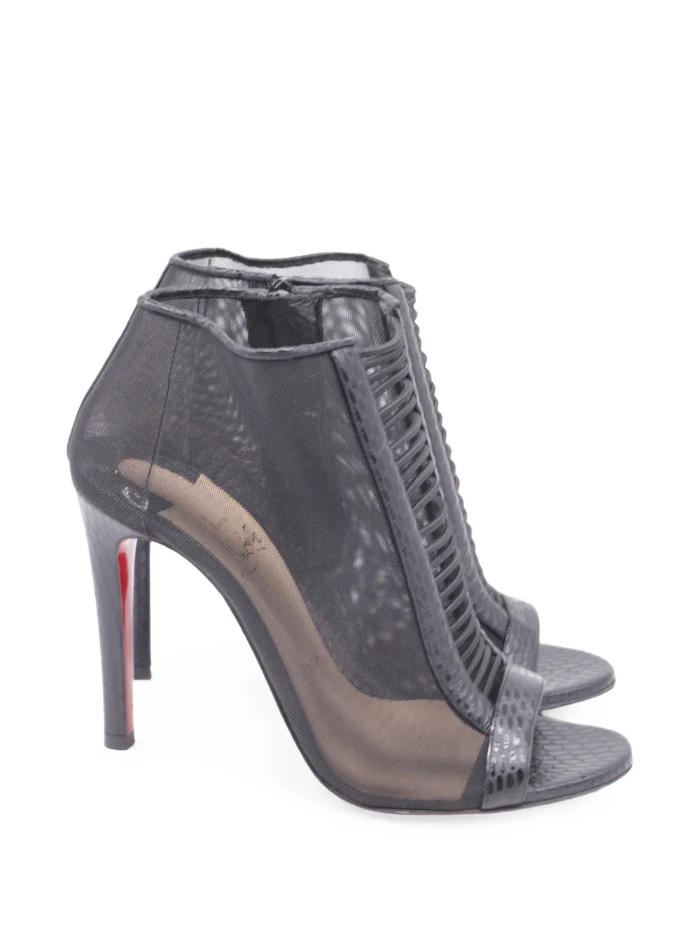 Christian Louboutin Pre-Owned Trouble mesh ankle boots - Schwarz
