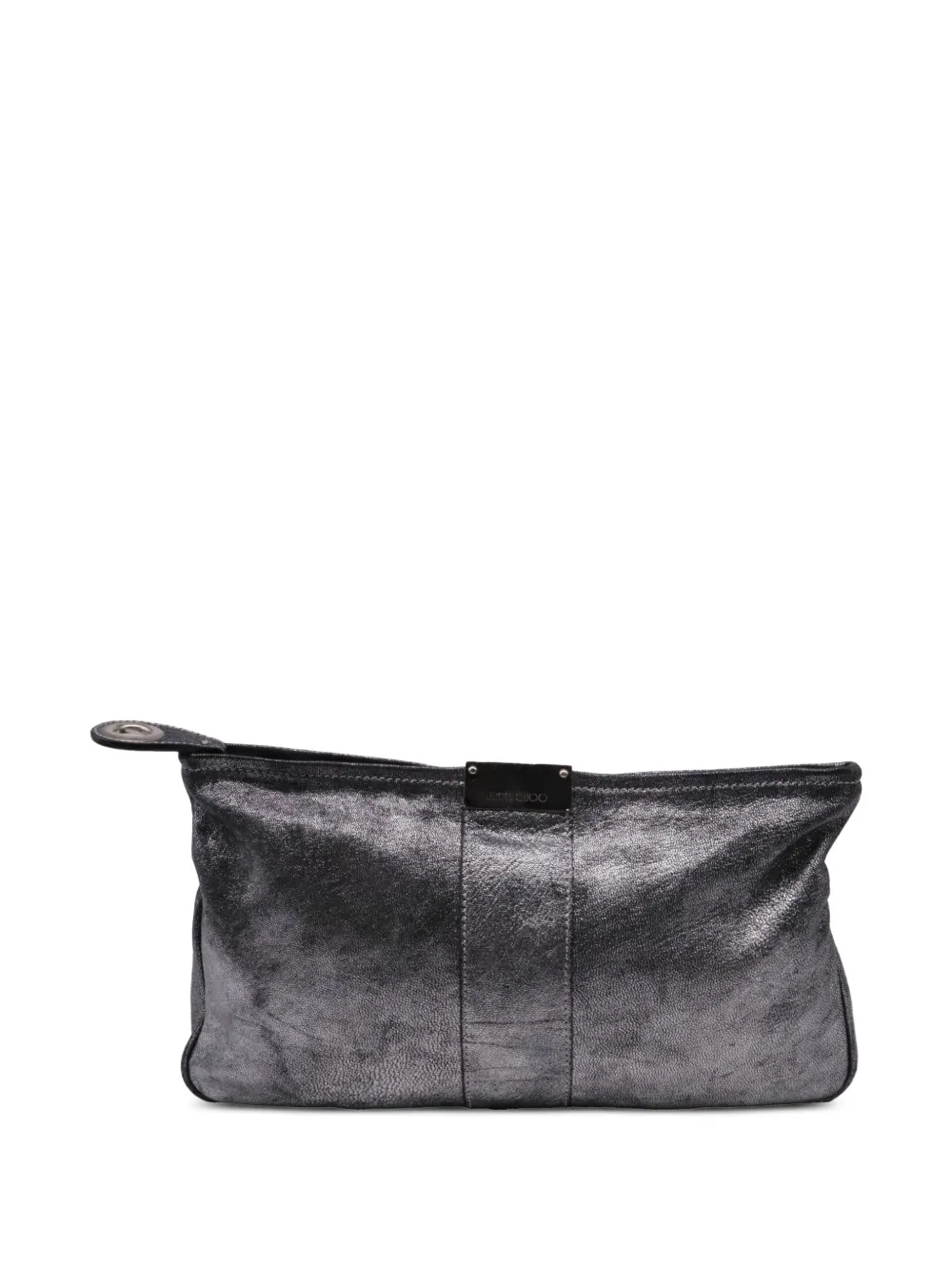 Jimmy Choo Pre-Owned distressed zipped clutch bag - Grigio