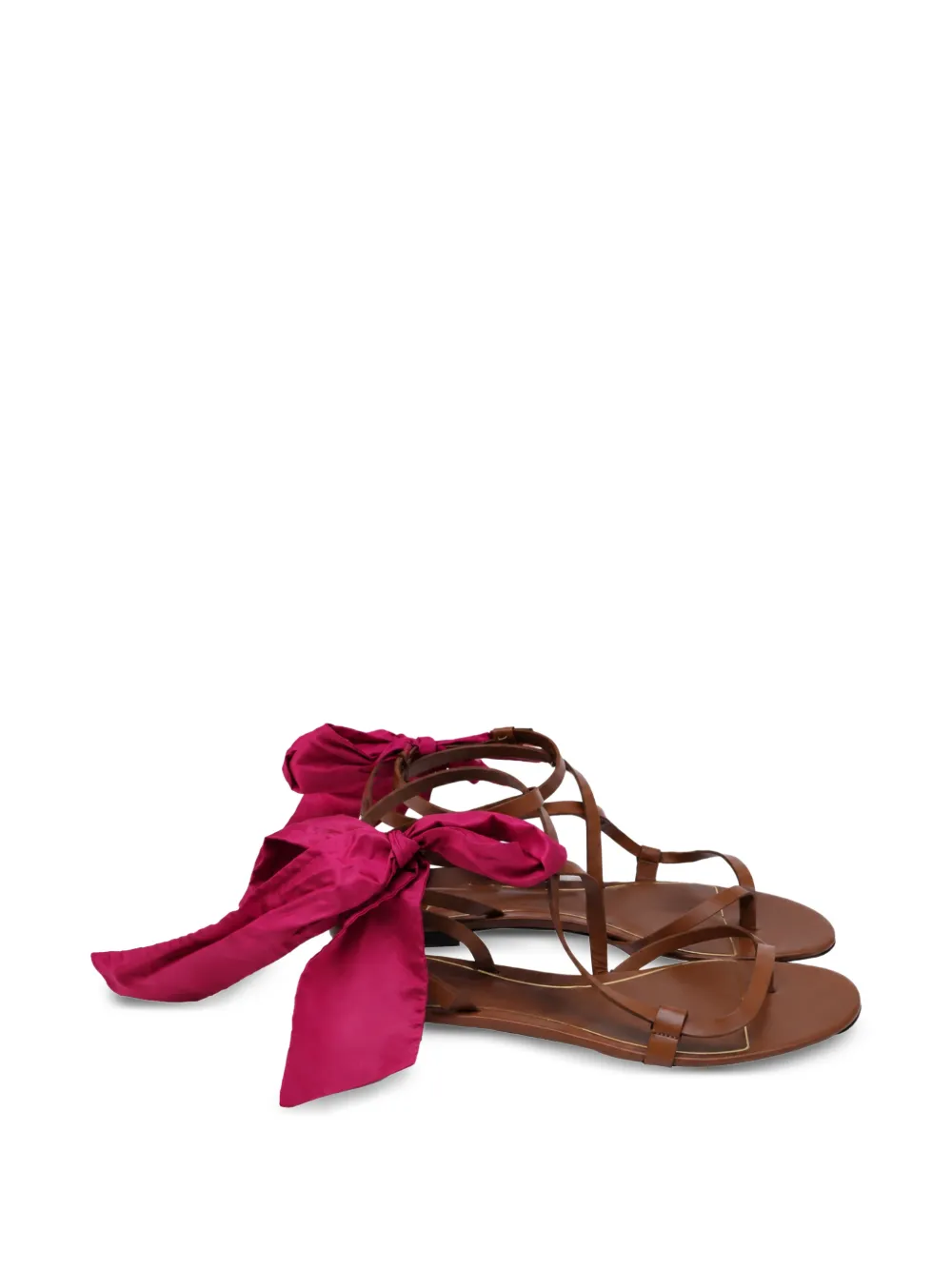 Valentino Garavani Pre-Owned Ribbon strappy sandals - Braun