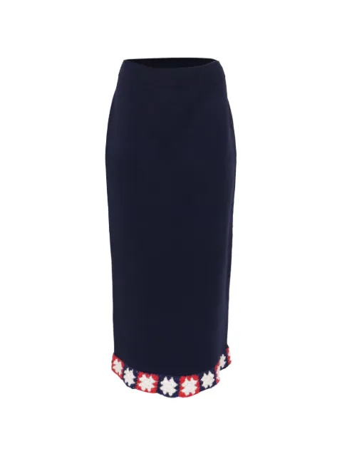 STAUD embroidered-trimmed midi skirt
