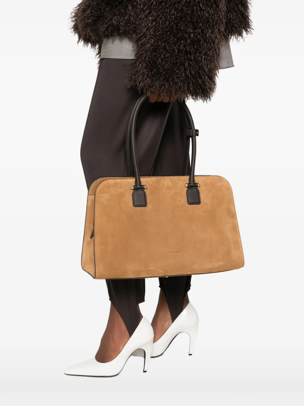 Strathberry Georgia suède shopper Bruin