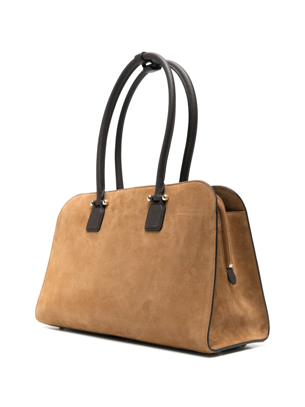 Strathberry Georgia suède shopper Bruin