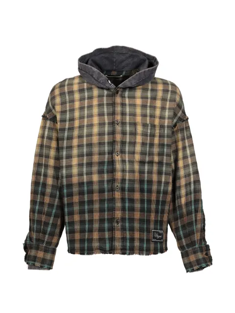 WIZZARD Gradation Docking hooded shirt