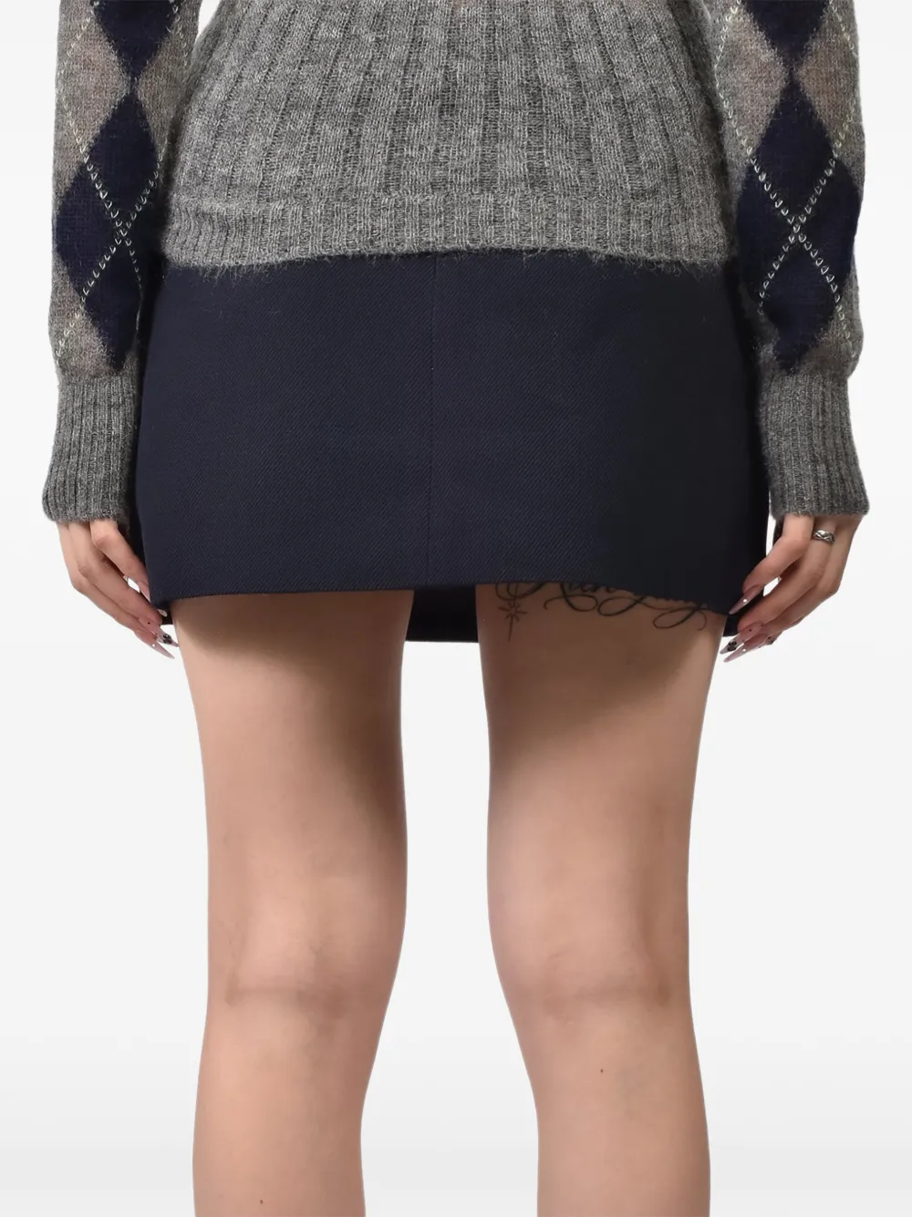 SHUSHU TONG Mini-rok met strikdetail Blauw