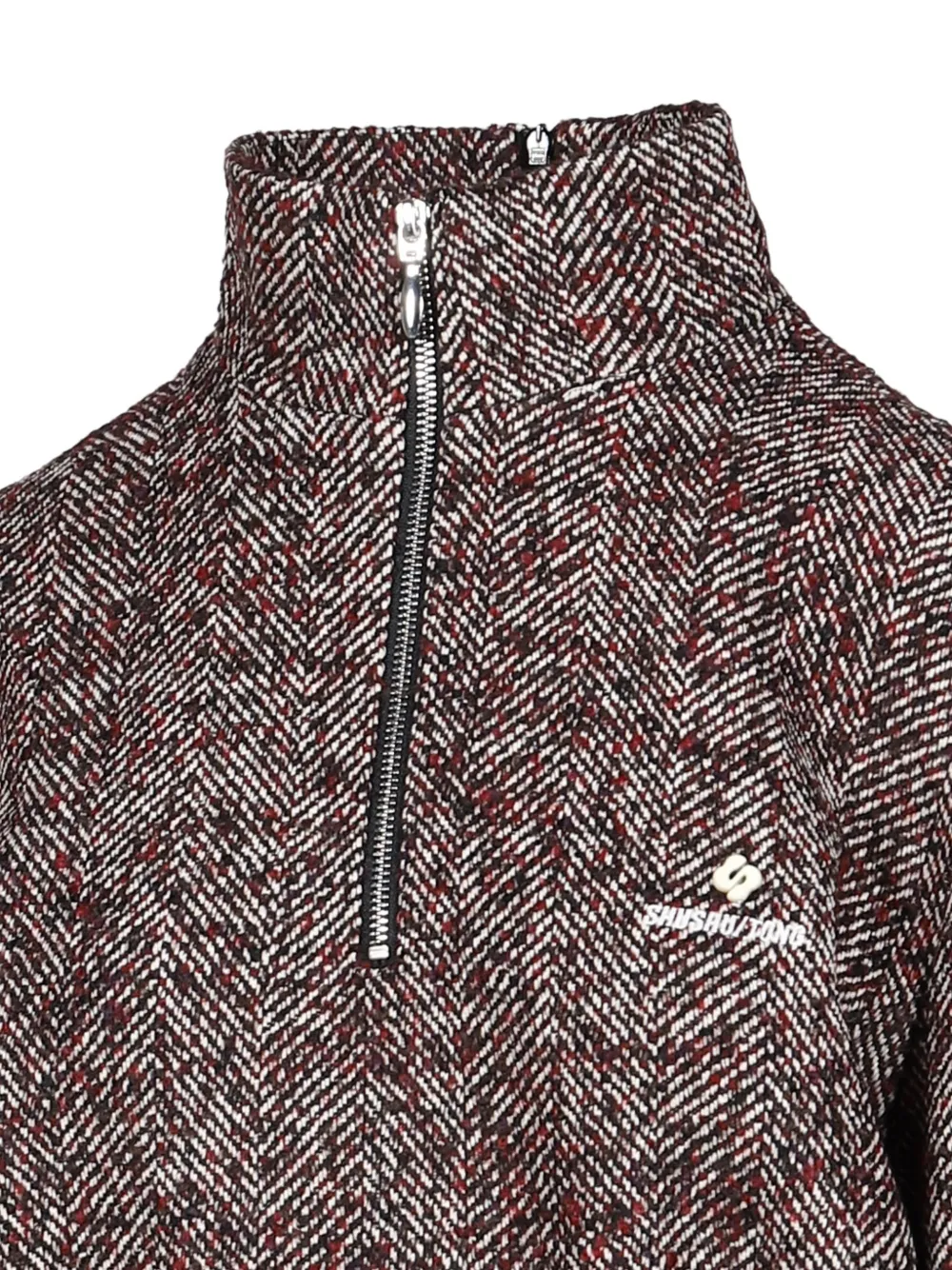 SHUSHU TONG Geplooide mini-jurk met visgraat-patroon Bruin
