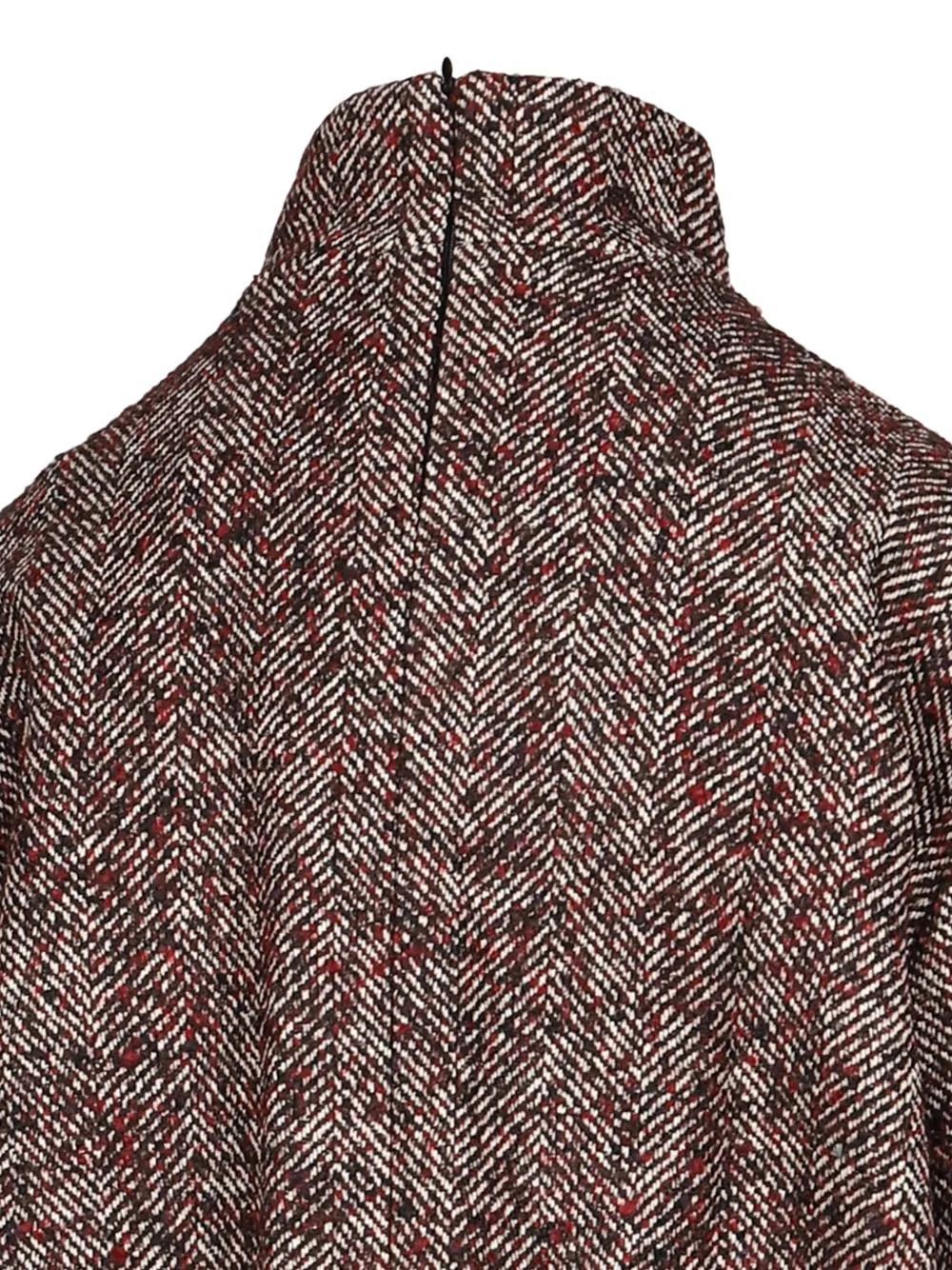 SHUSHU TONG Geplooide mini-jurk met visgraat-patroon Bruin