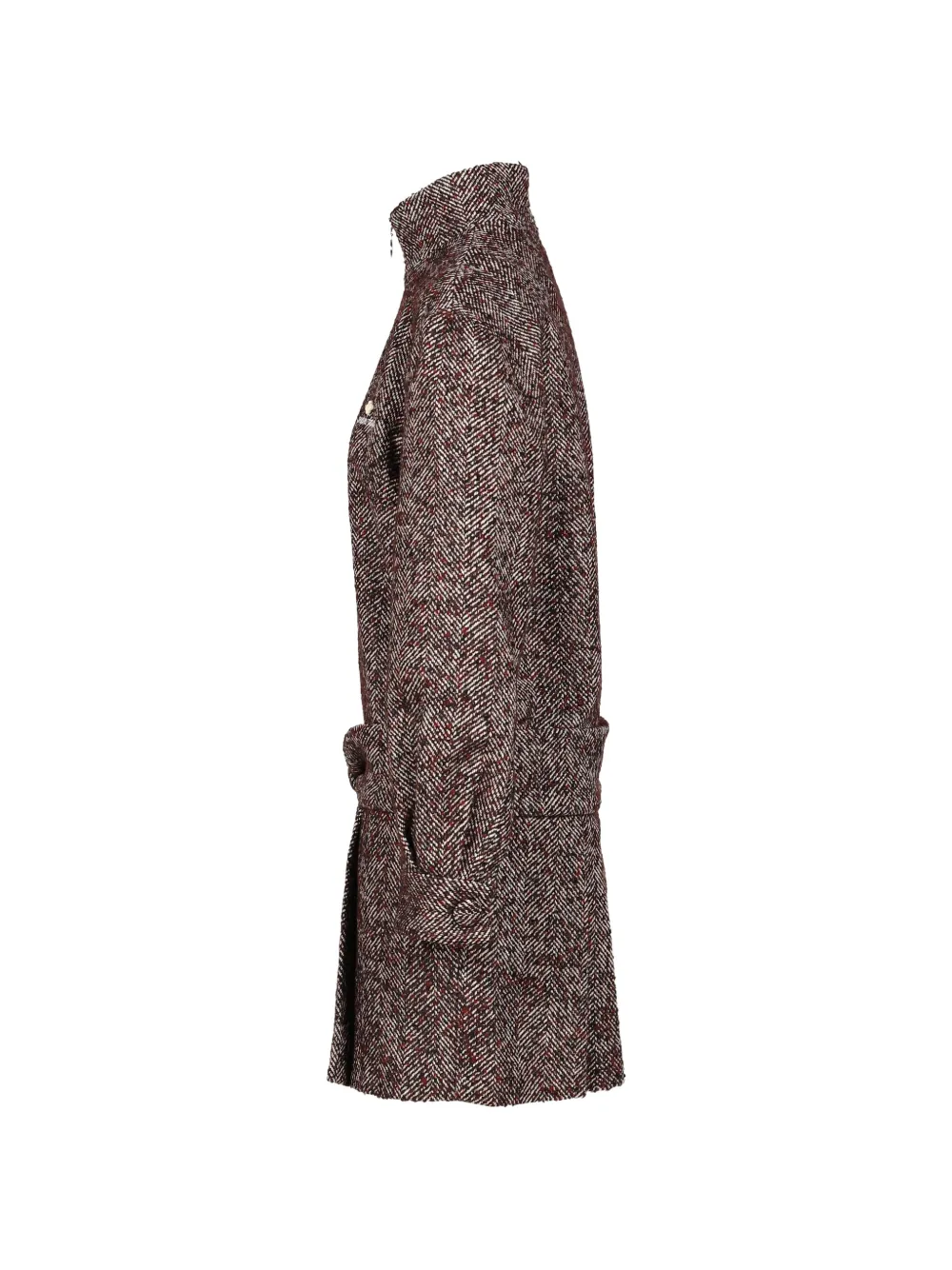 SHUSHU TONG Geplooide mini-jurk met visgraat-patroon Bruin