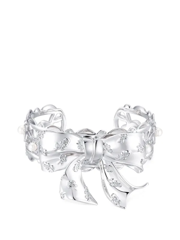 Shushu/Tong X Yvmin Bow-motif Cuff Bracelet in Silver