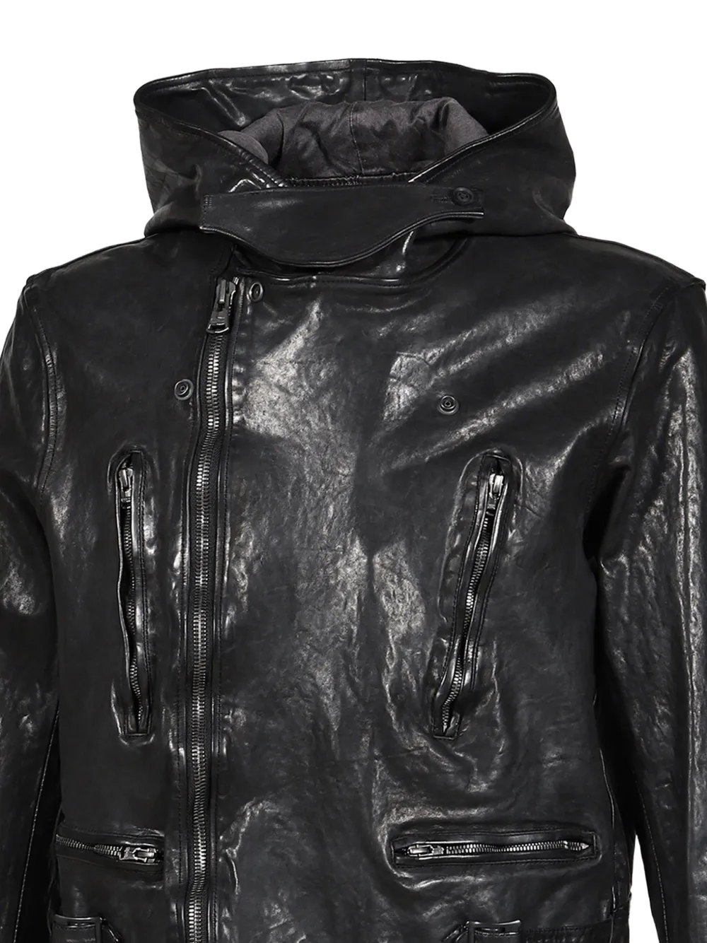 Yohji Yamamoto x Isamu Katayama Backlash jack met capuchon Zwart