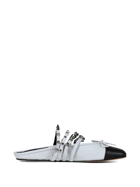 Abra spike-embellished square-toe mules