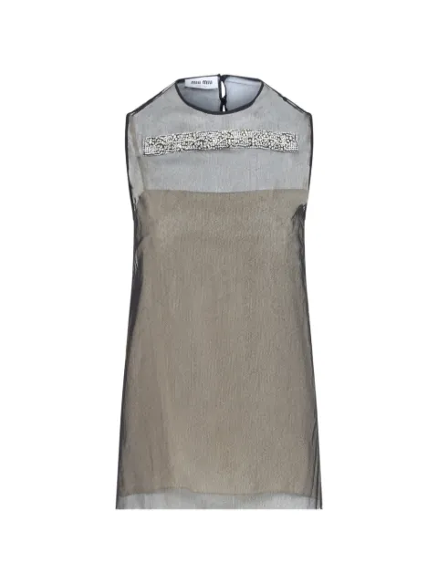 Miu Miu embellished tulle top
