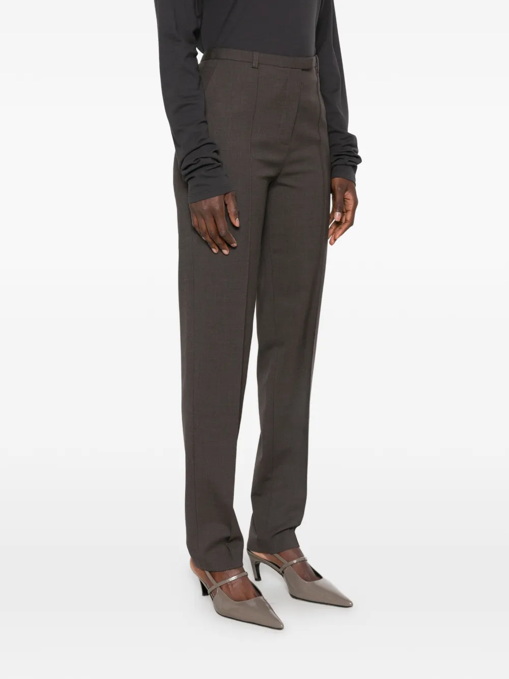 LouLou de Saison Malka pantalon met persvouw Bruin