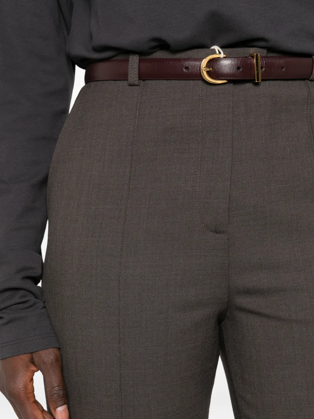 LouLou de Saison Malka pantalon met persvouw Bruin