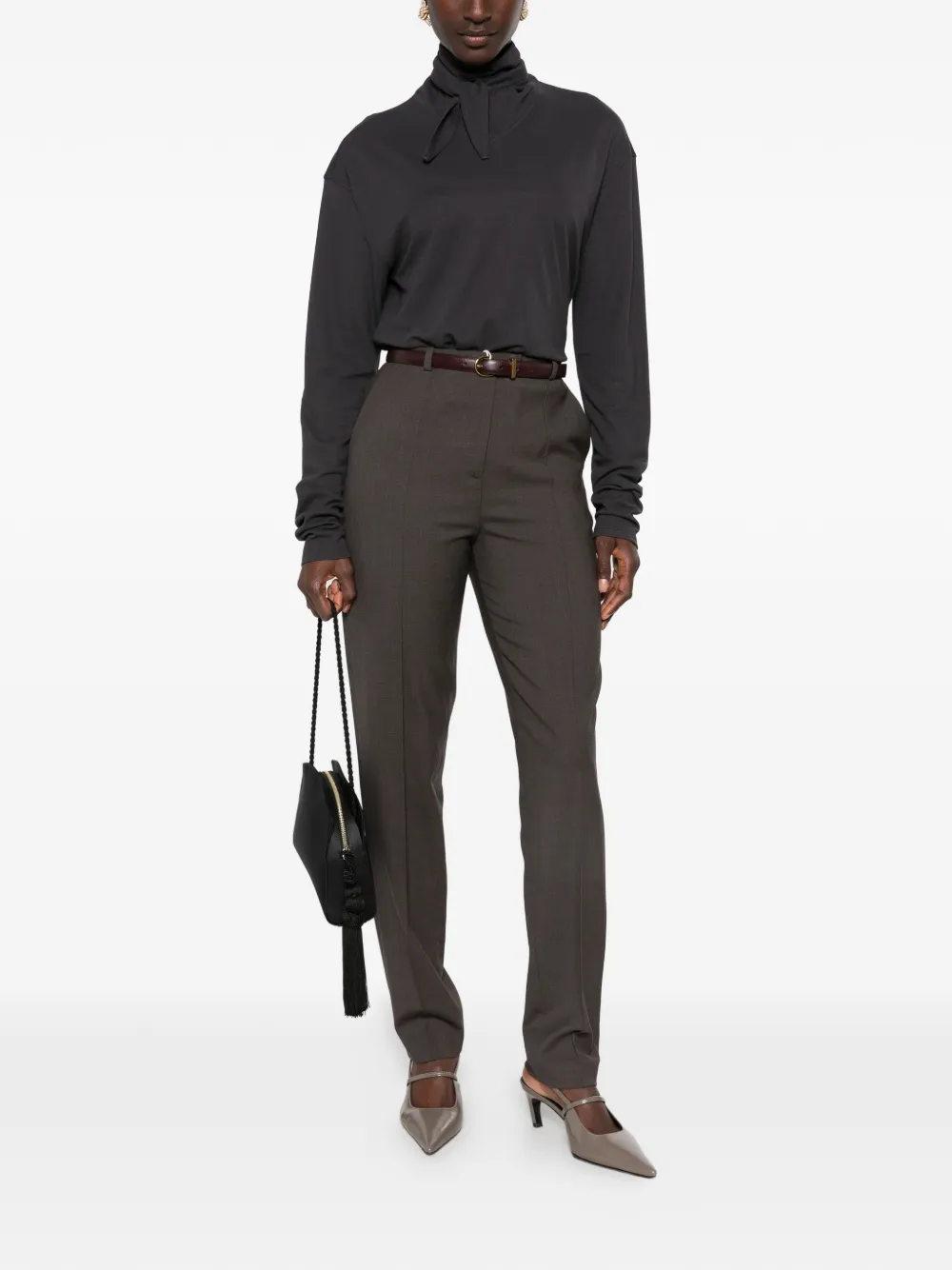 LouLou de Saison Malka pantalon met persvouw Bruin