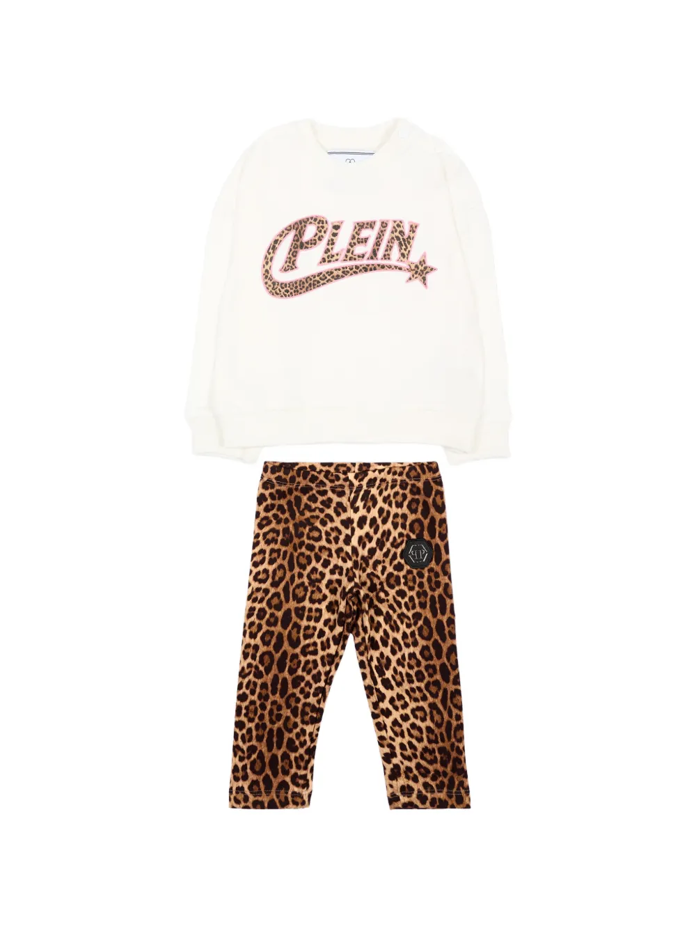 Philipp Plein Junior Trainingspak met luipaardprint Beige