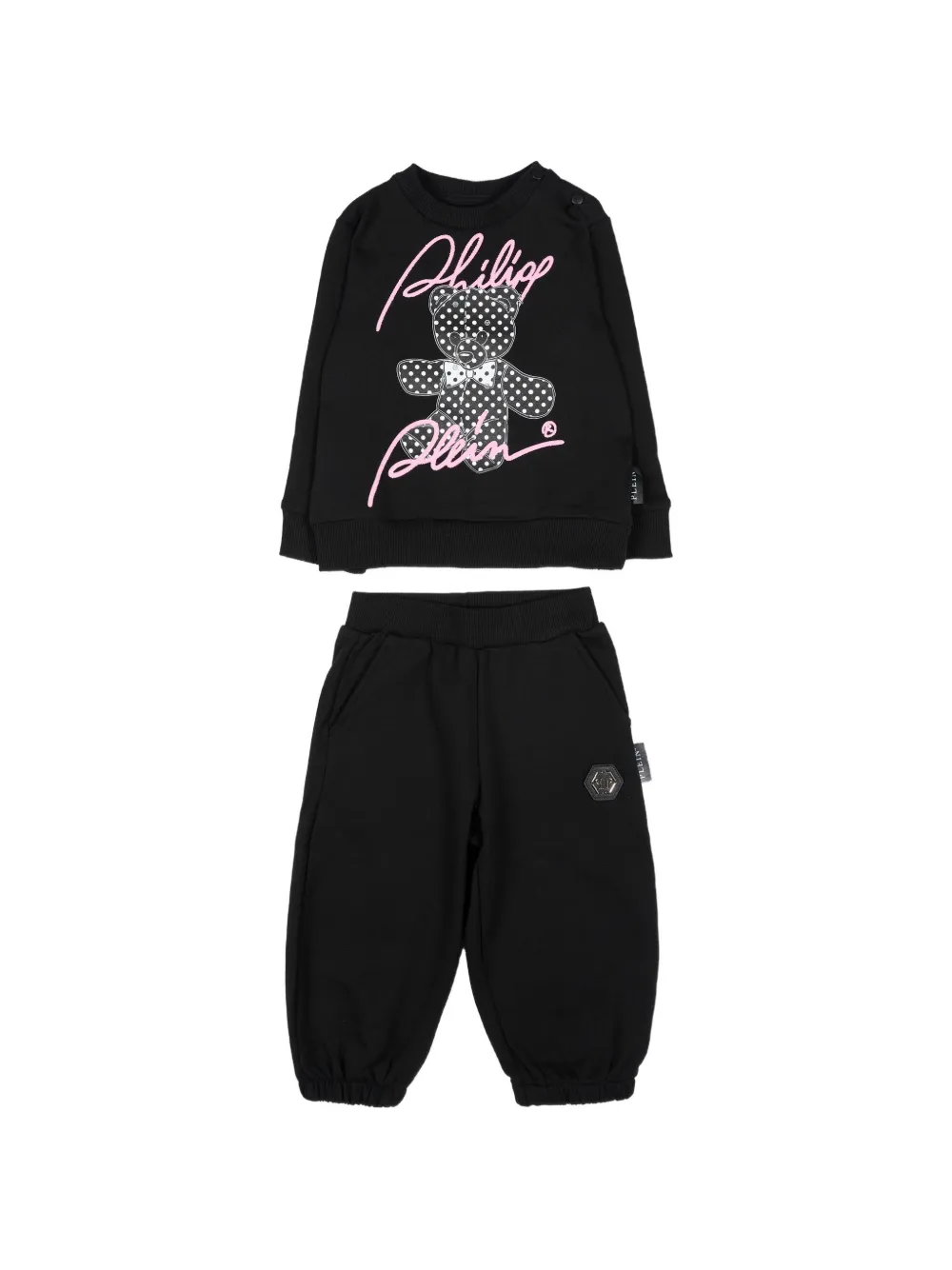 Philipp Plein Junior Trainingspak met teddybeer-print Zwart